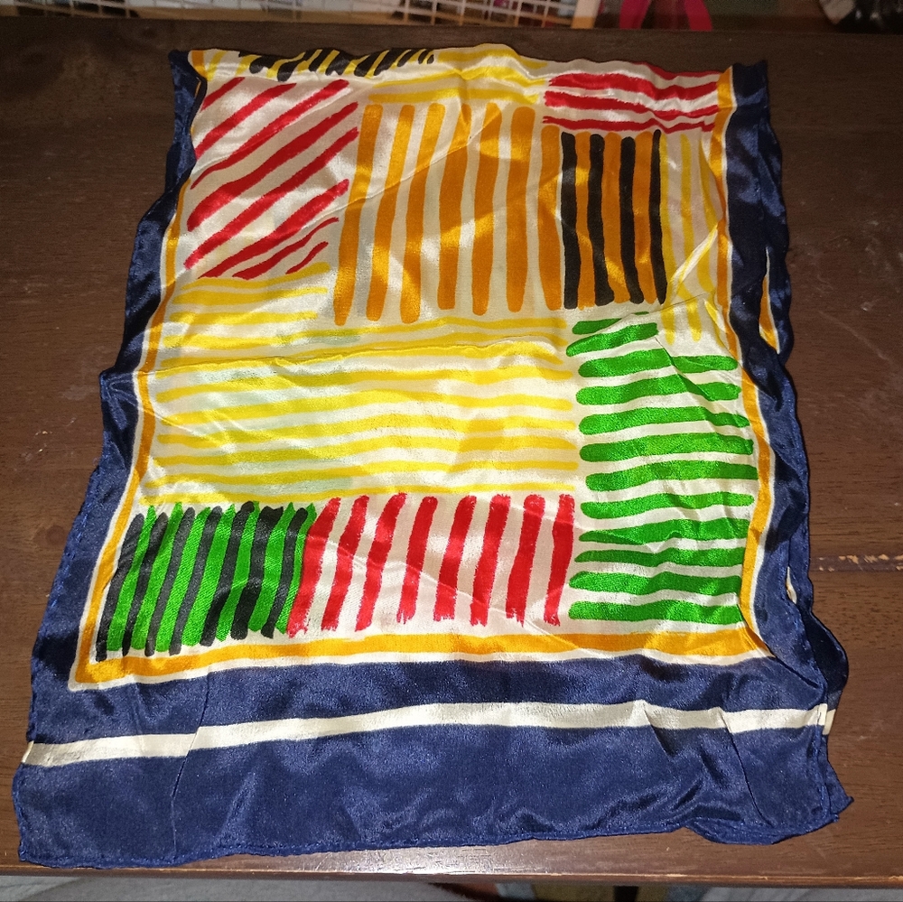 Echo Design Silk Scarf With Bold Stripes
